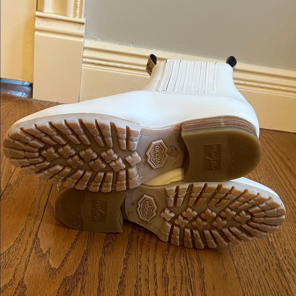 MIJA WHITE LEATHER CHELSEA BOOTS SIZE 9 - Picture 9 of 12